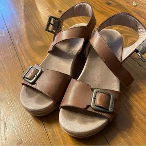 Dansko brown heeled sandals size 36